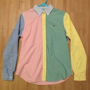 Colorblock Ralph Lauren Button-up *custom fit*